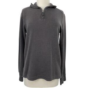 Merona Sweater Mens Small Grey Sweatshirt Pullover 1/4 Zip Long Sleeve Casual
